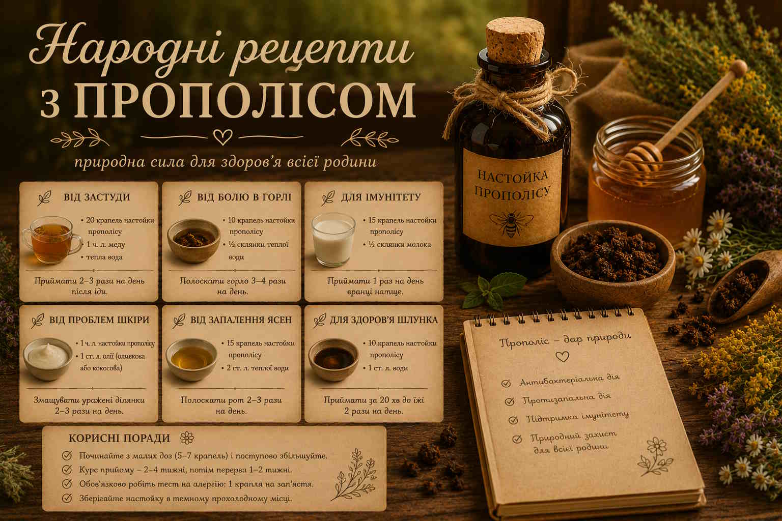 Народні рецепти з прополісом 🌿