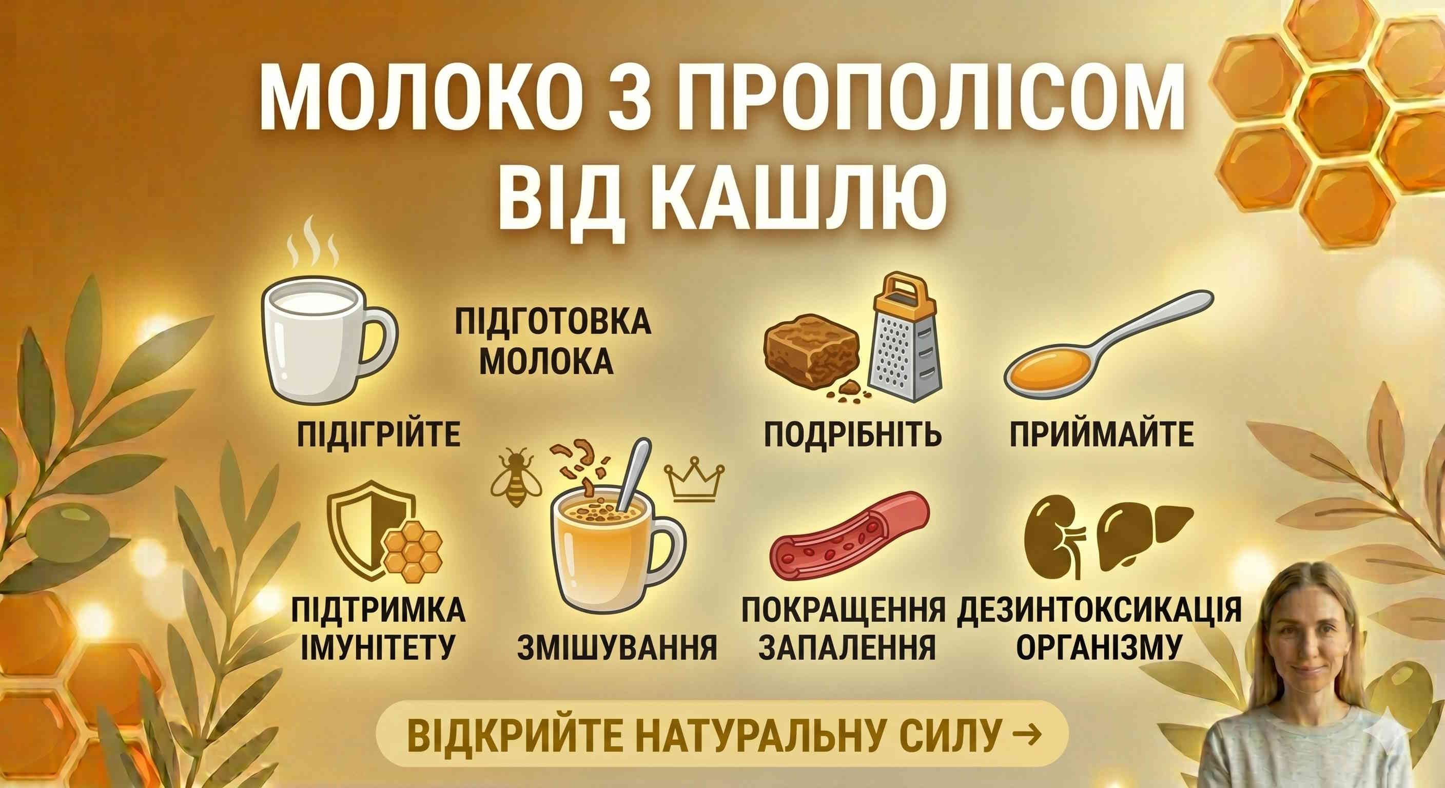 Молоко з прополісом від кашлю: правильний рецепт та як приймати
