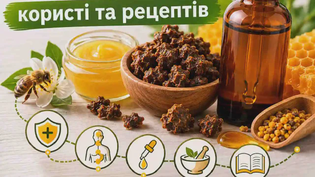 Прополіс: повний довідник із застосування, користі та рецептів