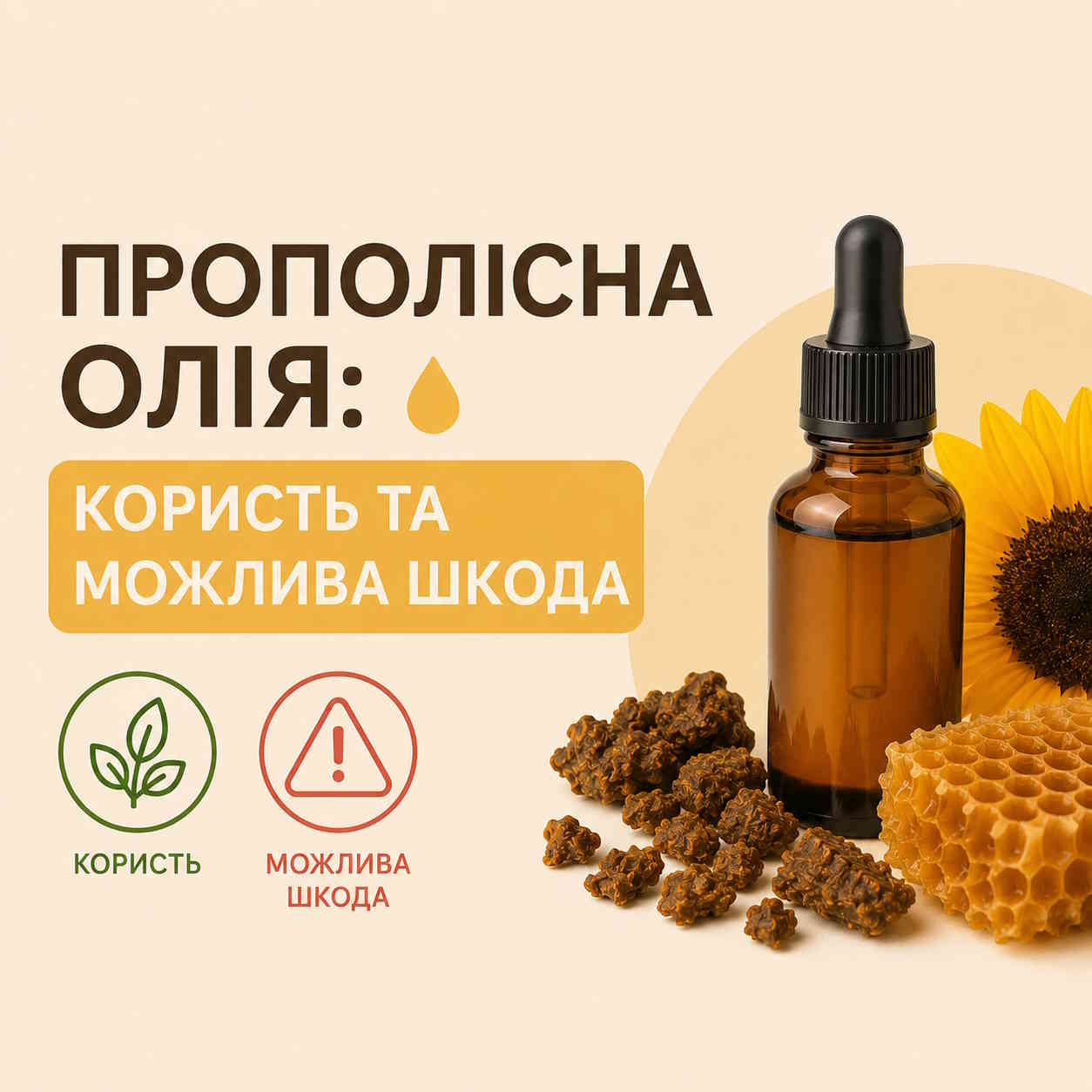 Прополісна олія: Користь та можлива шкода 🌻