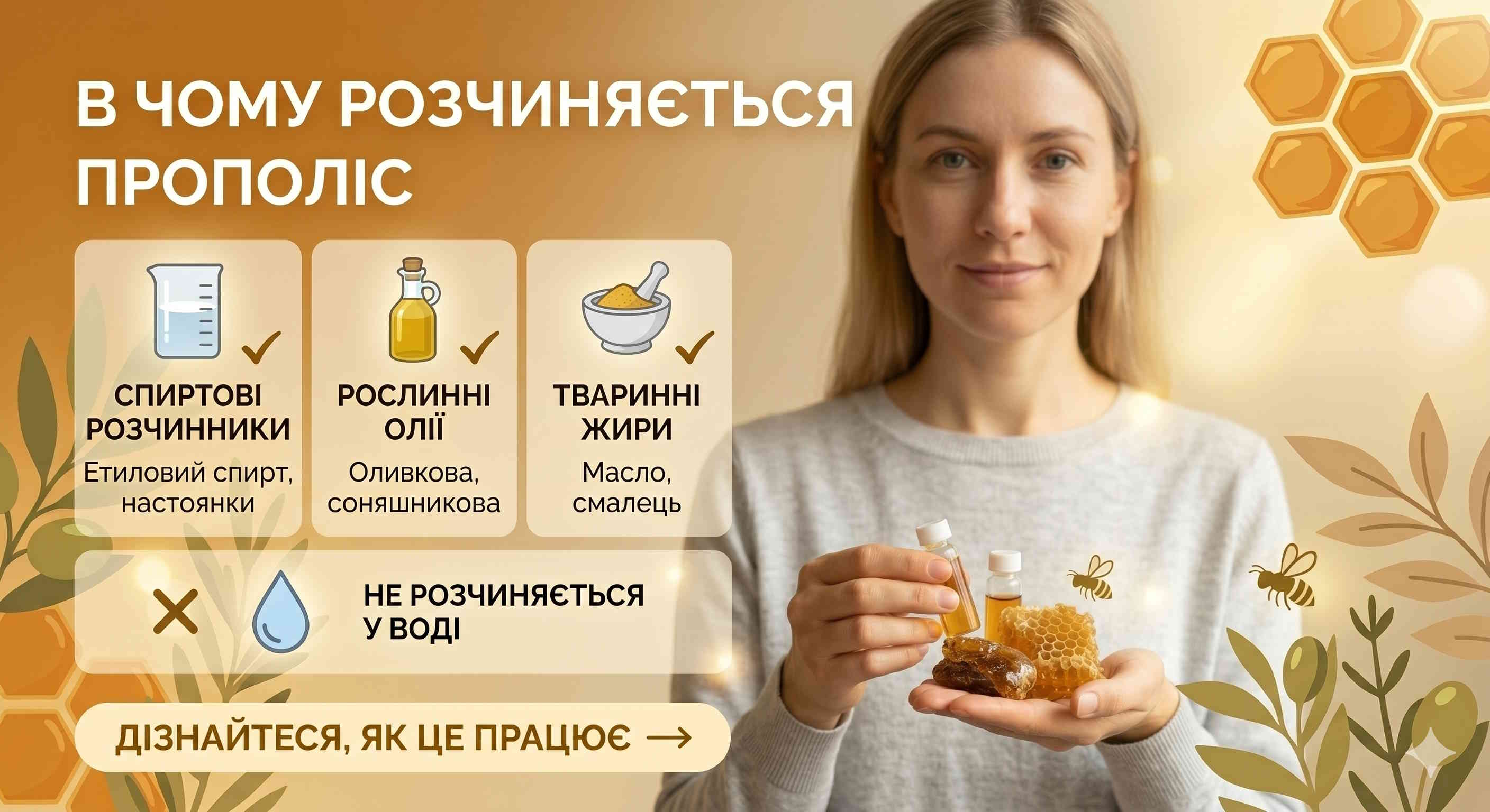 В чому розчиняється прополіс: повний гід по розчинниках бджолиного клею