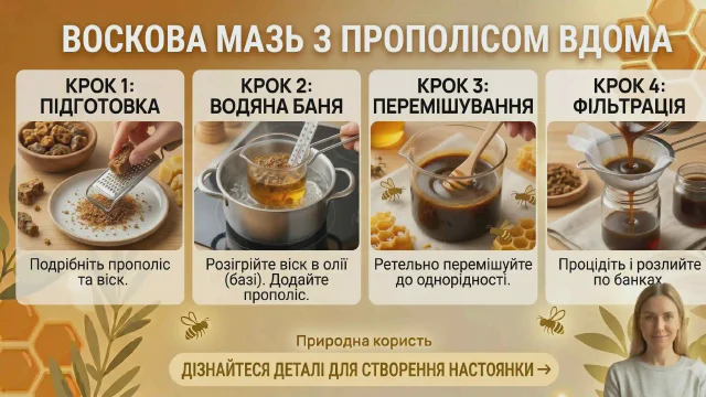 Воскова мазь з прополісом в домашніх умовах: покроковий рецепт