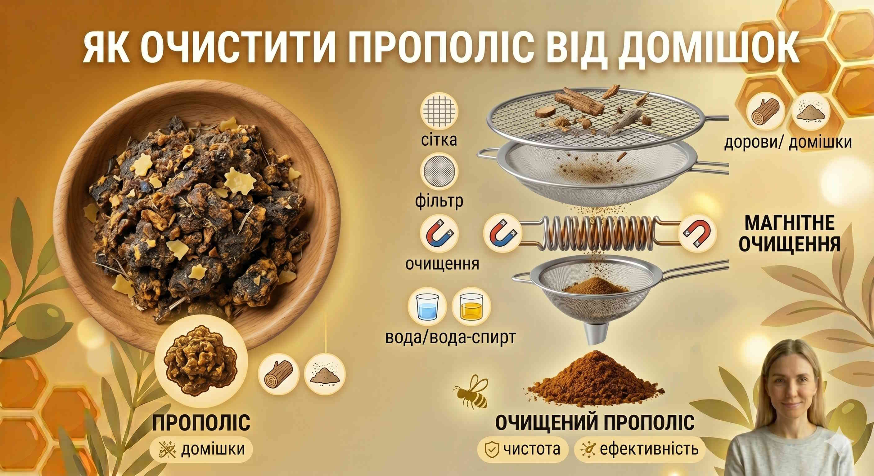 Як очистити прополіс від домішок: правда та міфи від професійного пасічника