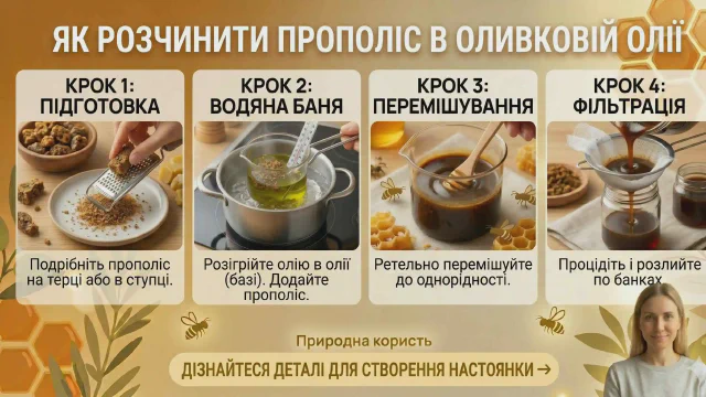 Як розчинити прополіс в оливковій олії: домашній рецепт та користь